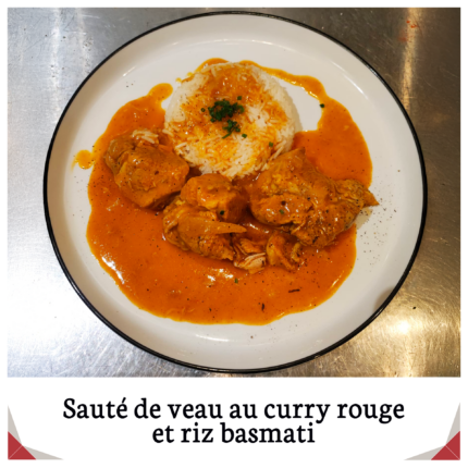 Sauté de veau au curry rouge et riz basmati